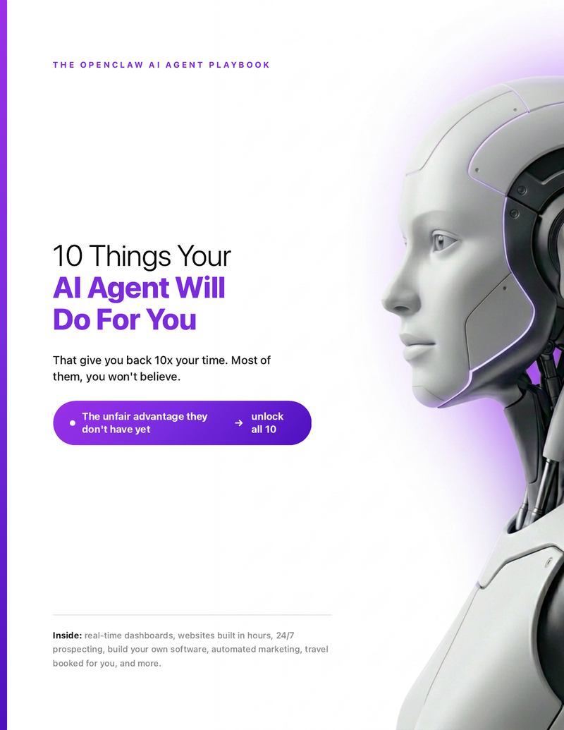 10 Things Your AI Agent Will Do For You, the OpenClaw AI Agent Playbook by ClearSetup AI
