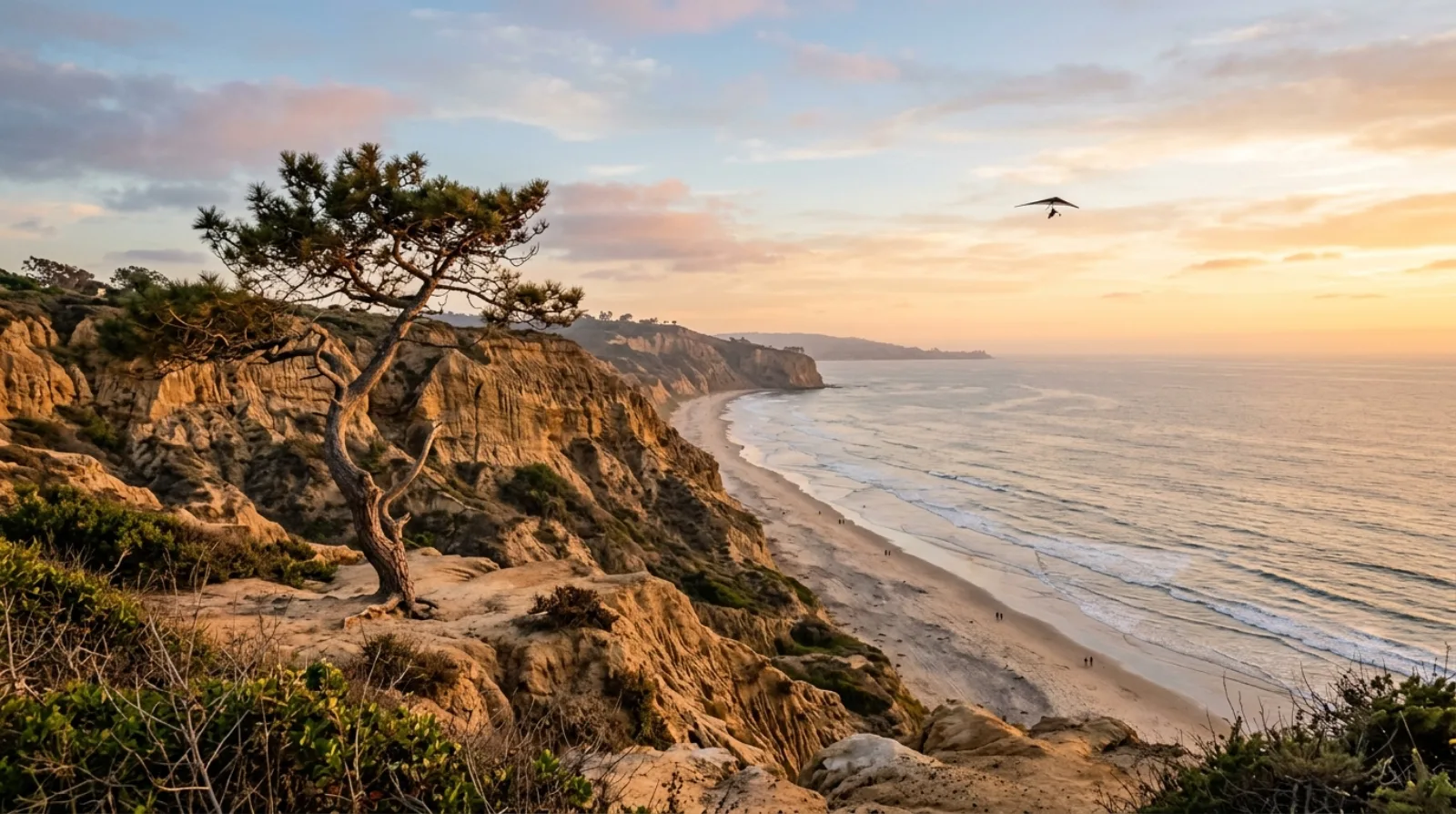 Torrey Pines sandstone cliffs above the Pacific Ocean in San Diego