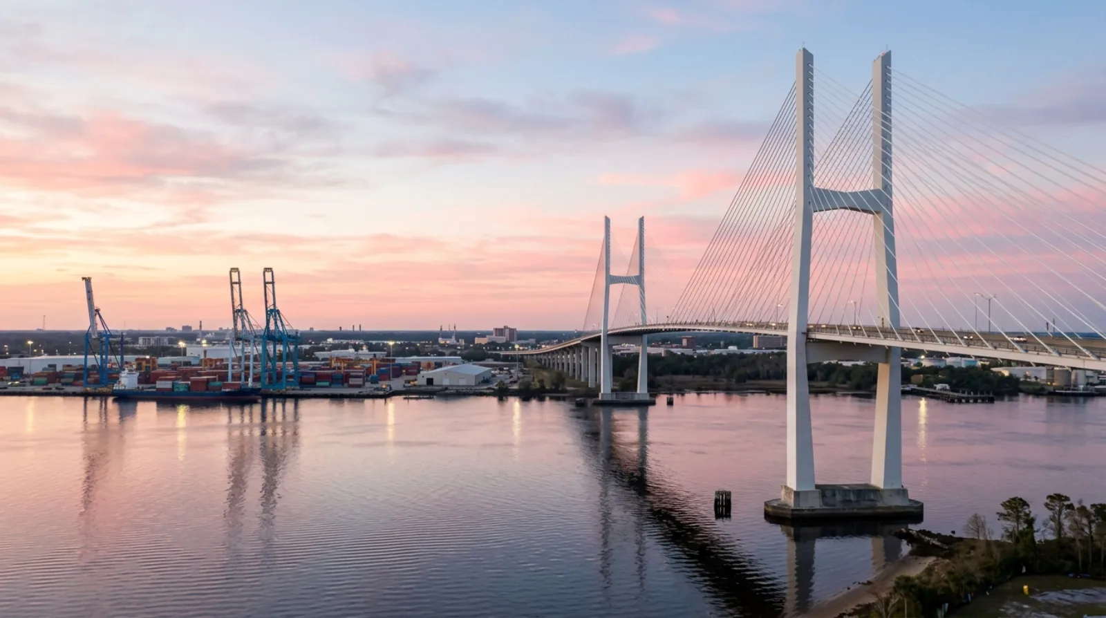 Dames Point Bridge over the St. Johns River near the JAXPORT container terminals