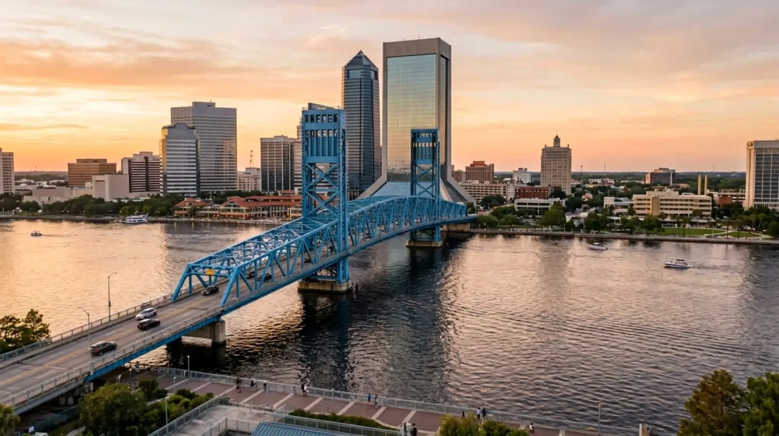 Jacksonville skyline with the Main Street Bridge over the St. Johns River