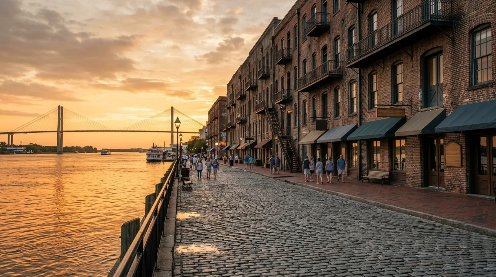 River Street waterfront in Savannah, Georgia
