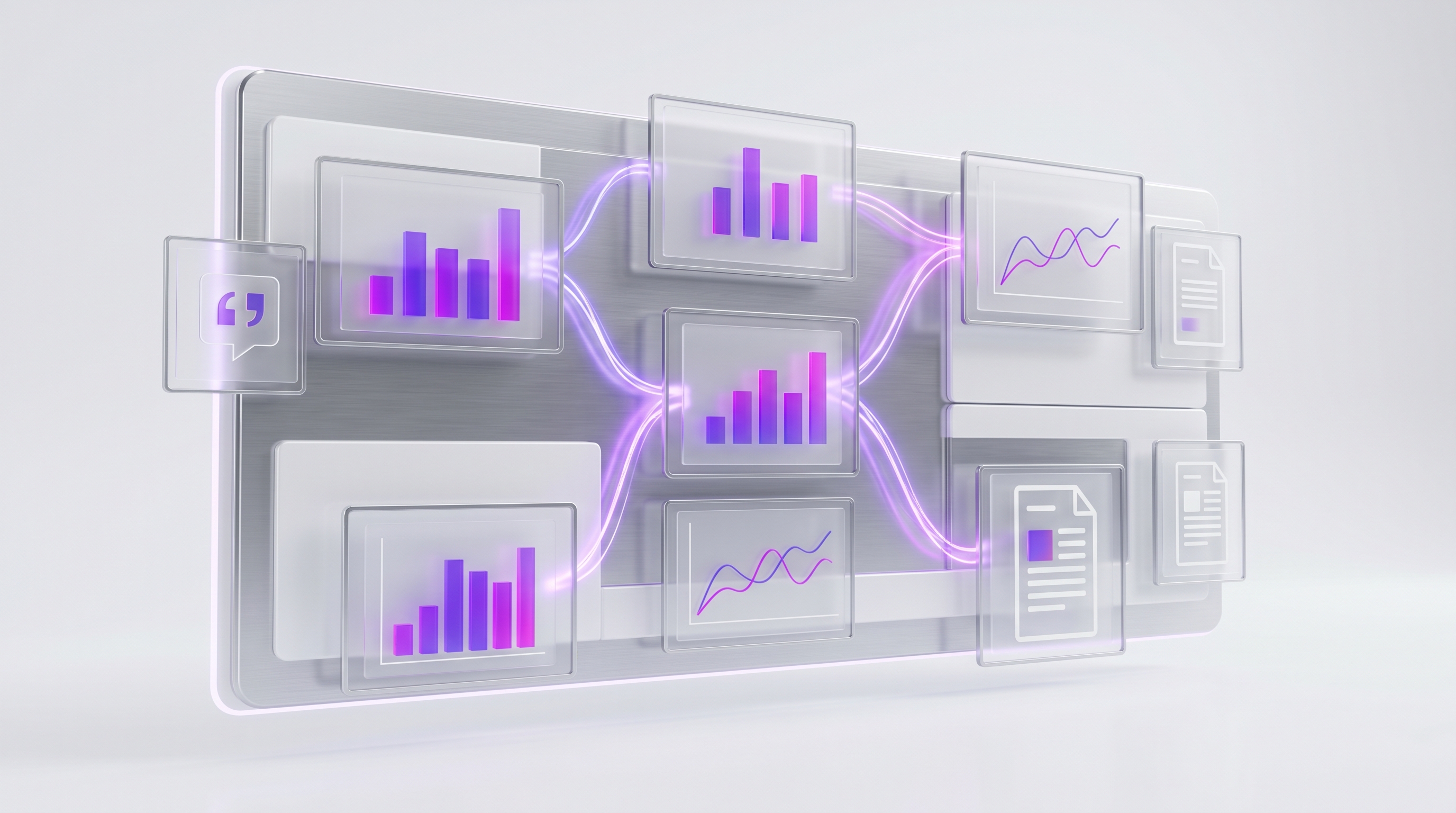 OpenClaw analyzing market reports, search results, and customer quotes on a digital board